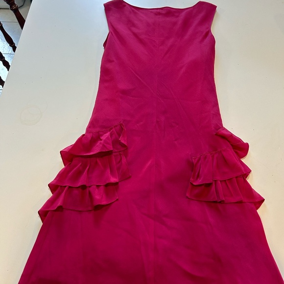 Aeffe Moschino Cheap and Chic 100% Silk Spanish Rose Ruffle Dress - Picture 6 of 12